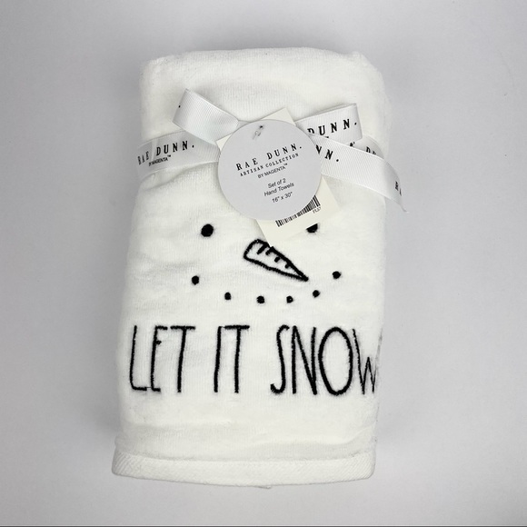 Rae Dunn Christmas Towels 2 pc LET IT SNOW ⛄️